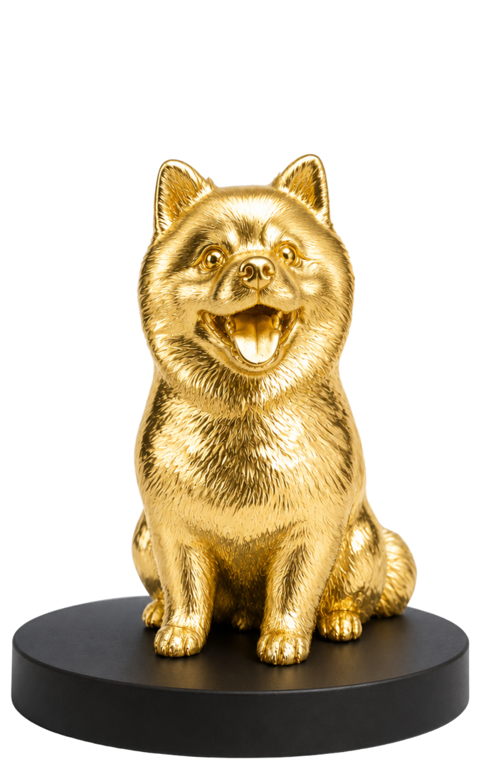 Mascota con acabado Golden